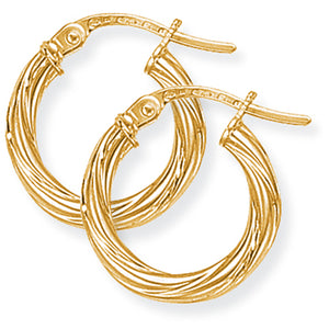 9CT Twisted Hoop Earrings