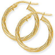 9CT Twisted Hoop Earrings