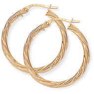 9CT Twisted Hoop Earrings