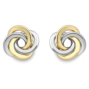 9CT Two Colour Stud Earrings