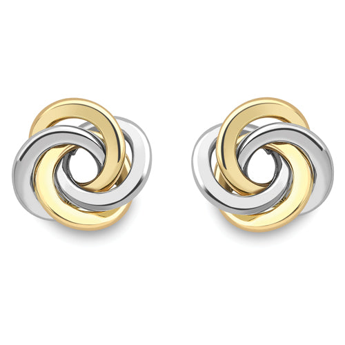 9CT Two Colour Stud Earrings
