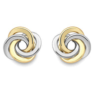 9CT Two Colour Stud Earrings