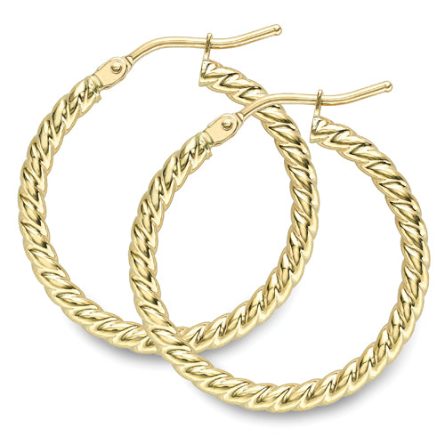 9ct Yellow Gold Hoop Earrings