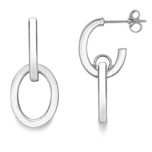 9CT White Gold Drop Stud Earrings