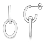 9CT White Gold Drop Stud Earrings