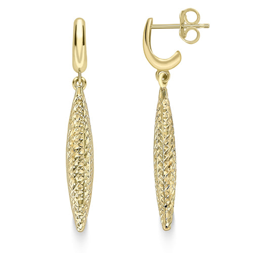 9ct Yellow Gold Drop Stud Earrings