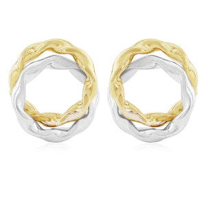 9ct White and Yellow Gold Fancy Stud Earrings