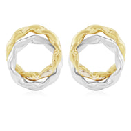 9ct White and Yellow Gold Fancy Stud Earrings
