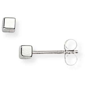 9ct White Gold Cube Stud Earrings
