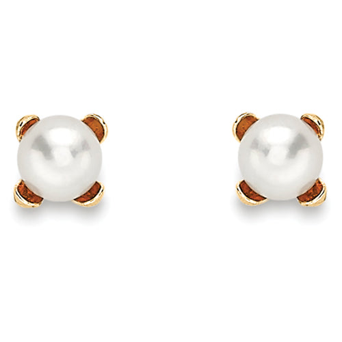 9ct Round Shaped Freshwater Pearl Earrings