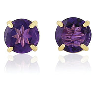 9CT Amethyst Round Earrings