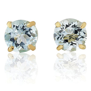 9CT Blue Topaz Round Earrings