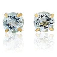 9CT Blue Topaz Round Earrings