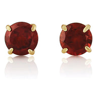 9CT Garnet Round Earrings