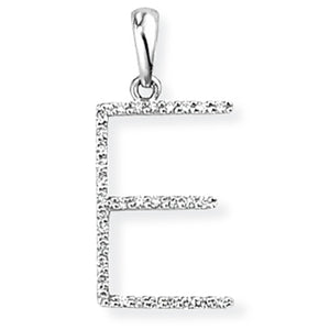 18ct White Gold Diamond Initial Pendant (A-Z Available)