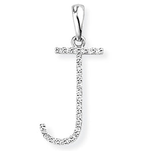 18ct White Gold Diamond Initial Pendant (A-Z Available)