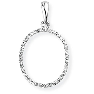 18ct White Gold Diamond Initial Pendant (A-Z Available)