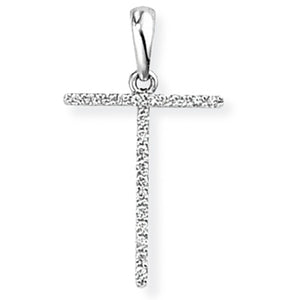 18ct White Gold Diamond Initial Pendant (A-Z Available)