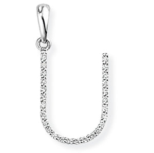18ct White Gold Diamond Initial Pendant (A-Z Available)