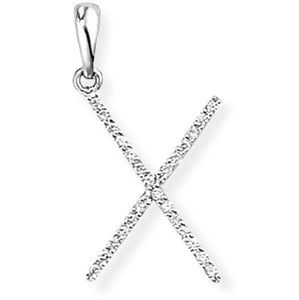 18ct White Gold Diamond Initial Pendant (A-Z Available)