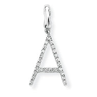 9ct White Gold Diamond Initial Pendant (A-Z Available)