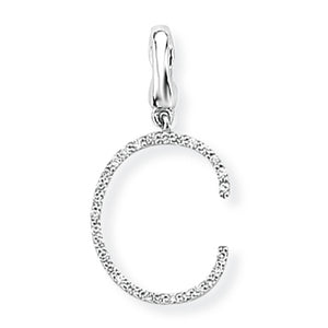 9ct White Gold Diamond Initial Pendant (A-Z Available)
