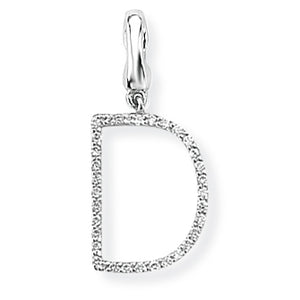 9ct White Gold Diamond Initial Pendant (A-Z Available)