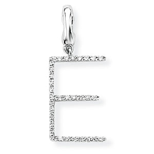 9ct White Gold Diamond Initial Pendant (A-Z Available)
