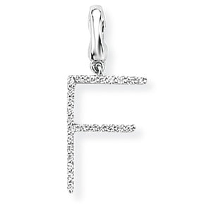 9ct White Gold Diamond Initial Pendant (A-Z Available)