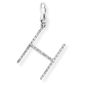9ct White Gold Diamond Initial Pendant (A-Z Available)