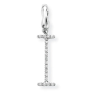 9ct White Gold Diamond Initial Pendant (A-Z Available)