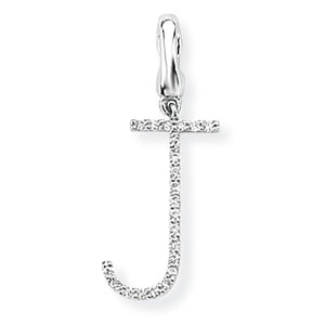 9ct White Gold Diamond Initial Pendant (A-Z Available)