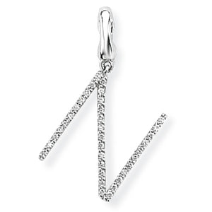 9ct White Gold Diamond Initial Pendant (A-Z Available)