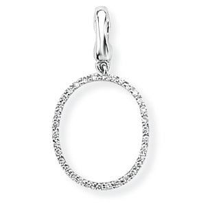 9ct White Gold Diamond Initial Pendant (A-Z Available)