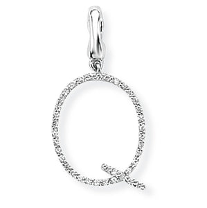 9ct White Gold Diamond Initial Pendant (A-Z Available)