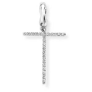 9ct White Gold Diamond Initial Pendant (A-Z Available)