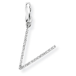 9ct White Gold Diamond Initial Pendant (A-Z Available)