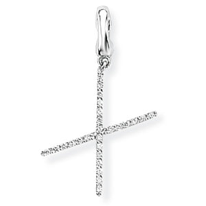 9ct White Gold Diamond Initial Pendant (A-Z Available)