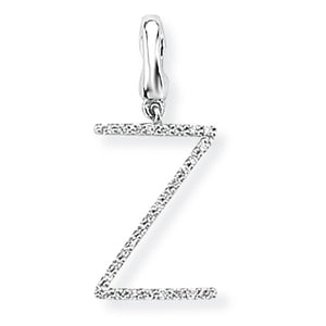 9ct White Gold Diamond Initial Pendant (A-Z Available)