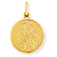 9ct Gold Round St Christopher Medallion
