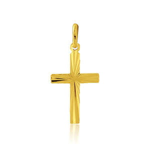 9CT Gold Diamond Cut Cross