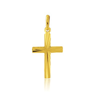 9CT Gold Diamond Cut Cross
