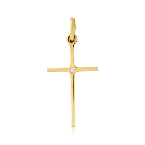 9CT Gold Diamond-Set Cross