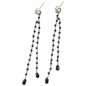 Black and White Diamond Drop Earrings