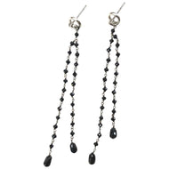 Black and White Diamond Drop Earrings