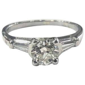 Single Stone Diamond Engagement Ring 1.01 Carat Certified Diamond Platinum