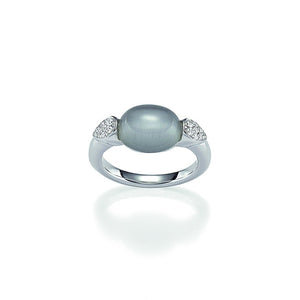 Viventy Silver CZ and Moonstone Ring