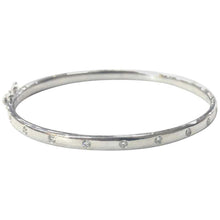 Load image into Gallery viewer, 9 Carat White Gold Solid Hinged Diamond Bangle
