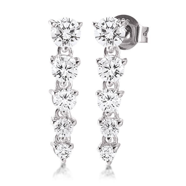 Silver Viventy CZ Hang Earrings