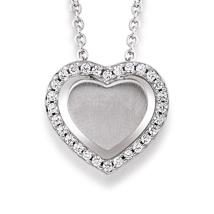 Viventy Silver CZ Heart Pendant